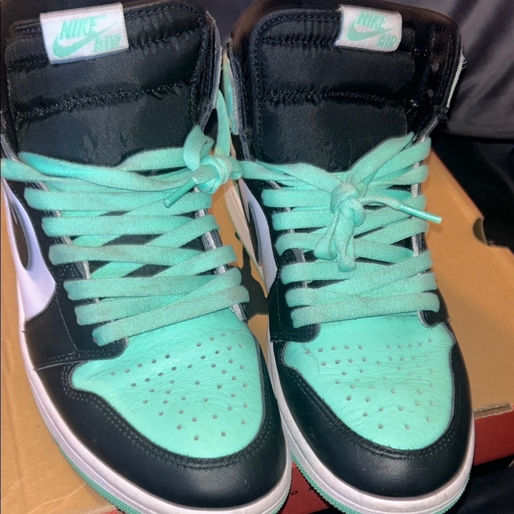 Nike Air High-Top Sneakers in Black and Mint
